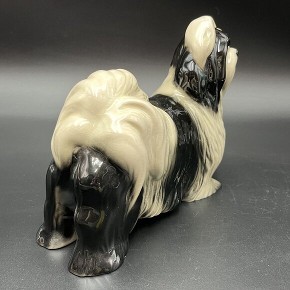 Coopercraft England Shih-Tzu / Lhasa Apso Black & White Ceramic Figurine - Picture 6 of 12